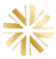 A gold geometric starburst design with multiple elongated triangular shapes radiating outward from a central point. The background is transparent. {{brizy_dc_image_alt imageSrc=